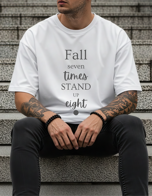 Unisex T-shirts Inspirational Unisex Heavy Cotton Tee - "Fall Seven Times, Stand Up Eight"