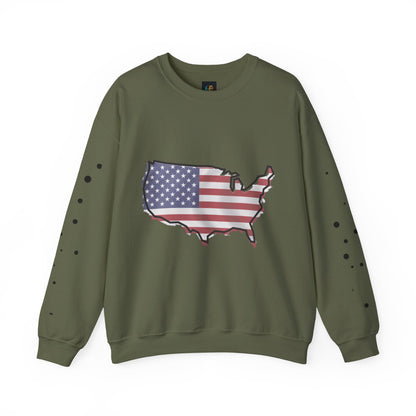 Cozy  USA Unisex Sweatshirt, Warm Crewneck with American Map, Comfortable Pullover, Soft Cotton Blend Shirt, Oversized Sweater for Men and Women