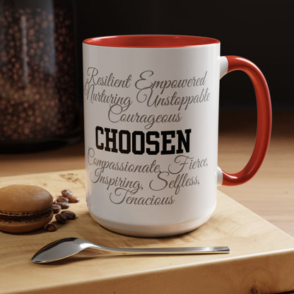 Personalization Inspirational Word Art Accent Coffee Mug — Typography Quote (11oz & 15oz)
