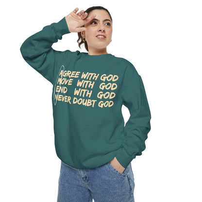 Positive Garment-Dyed Sweatshirt - Inspirational Motivational Jumper Cozy Crewneck