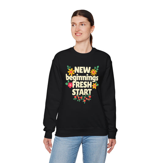 Retro Floral Typography Sweatshirt — Vintage Floral Crewneck
