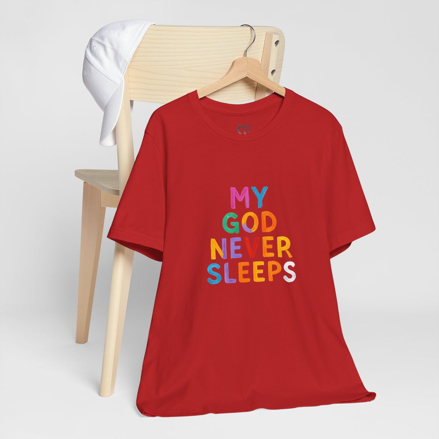 Colorful My God Never Sleeps Inspirational T-Shirt