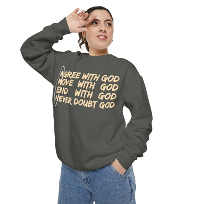 Positive Garment-Dyed Sweatshirt - Inspirational Motivational Jumper Cozy Crewneck