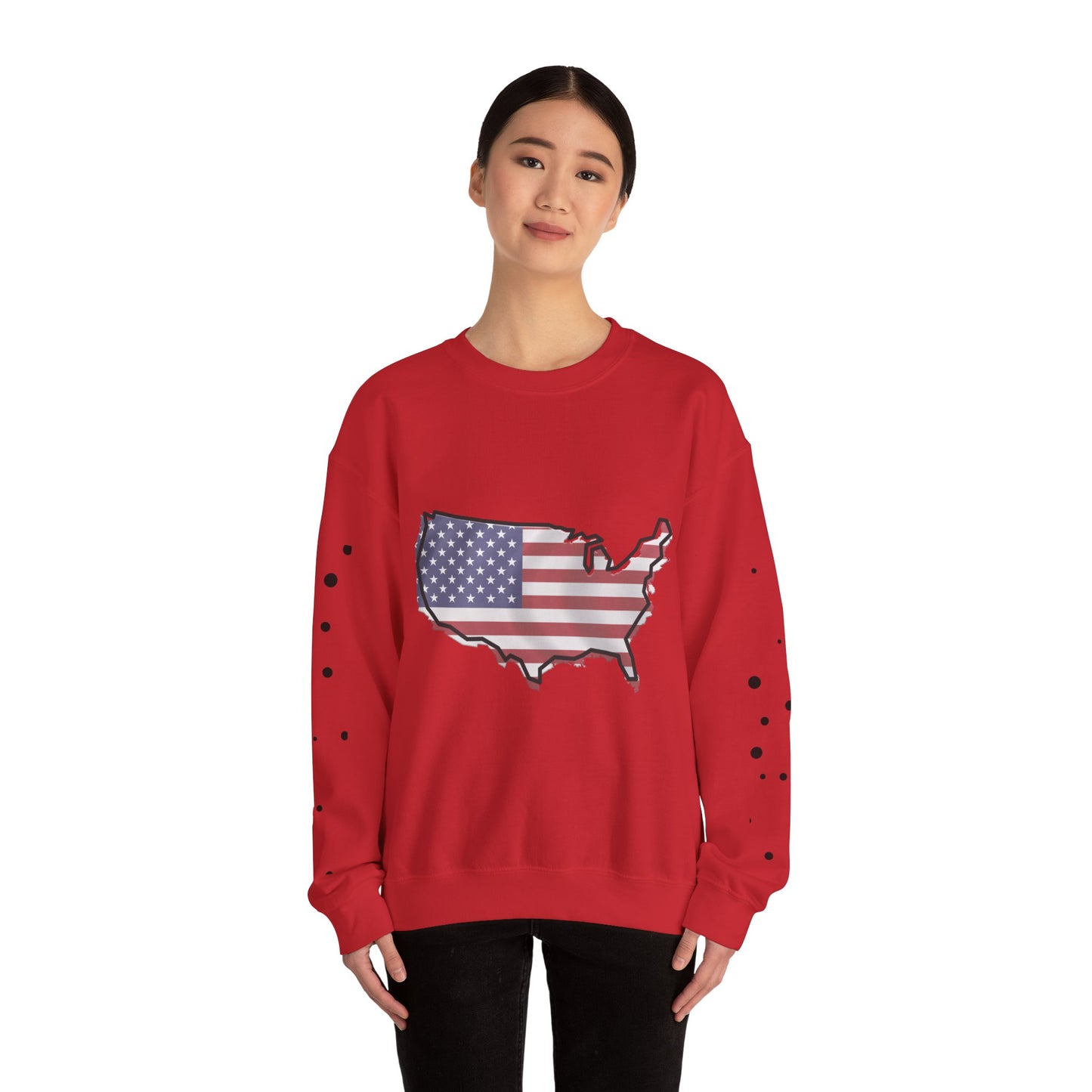 Cozy  USA Unisex Sweatshirt, Warm Crewneck with American Map, Comfortable Pullover, Soft Cotton Blend Shirt, Oversized Sweater for Men and Women