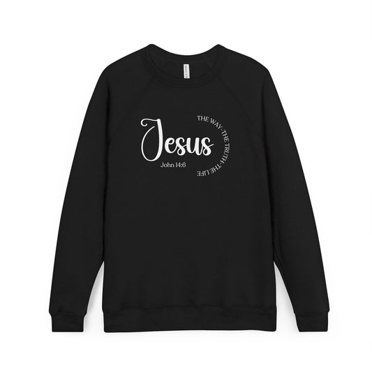 Christian Inspirational Raglan Sweatshirt - Jesus Shirt, Faith-Based Apparel, Gift for Believers