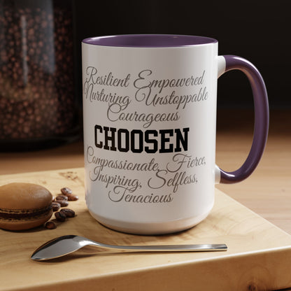 Personalization Inspirational Word Art Accent Coffee Mug — Typography Quote (11oz & 15oz)