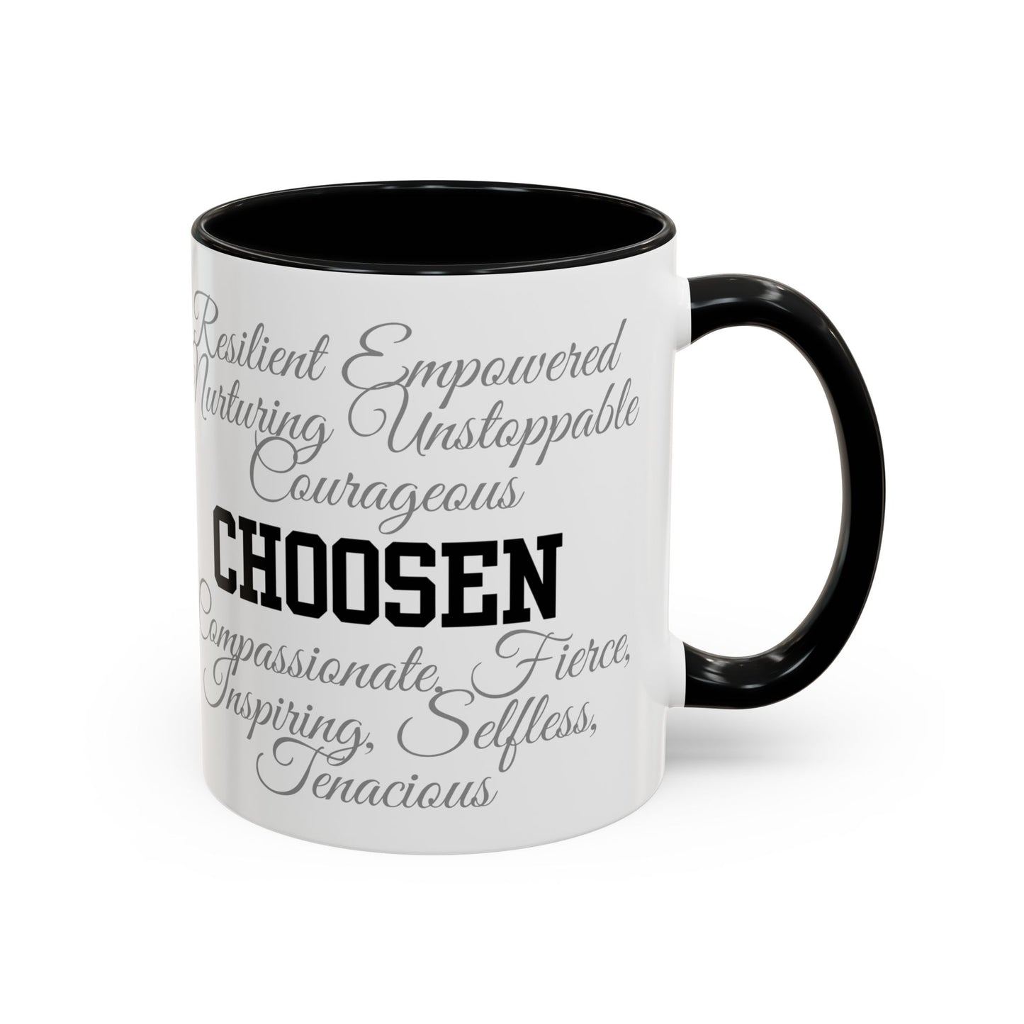 Personalization Inspirational Word Art Accent Coffee Mug — Typography Quote (11oz & 15oz)
