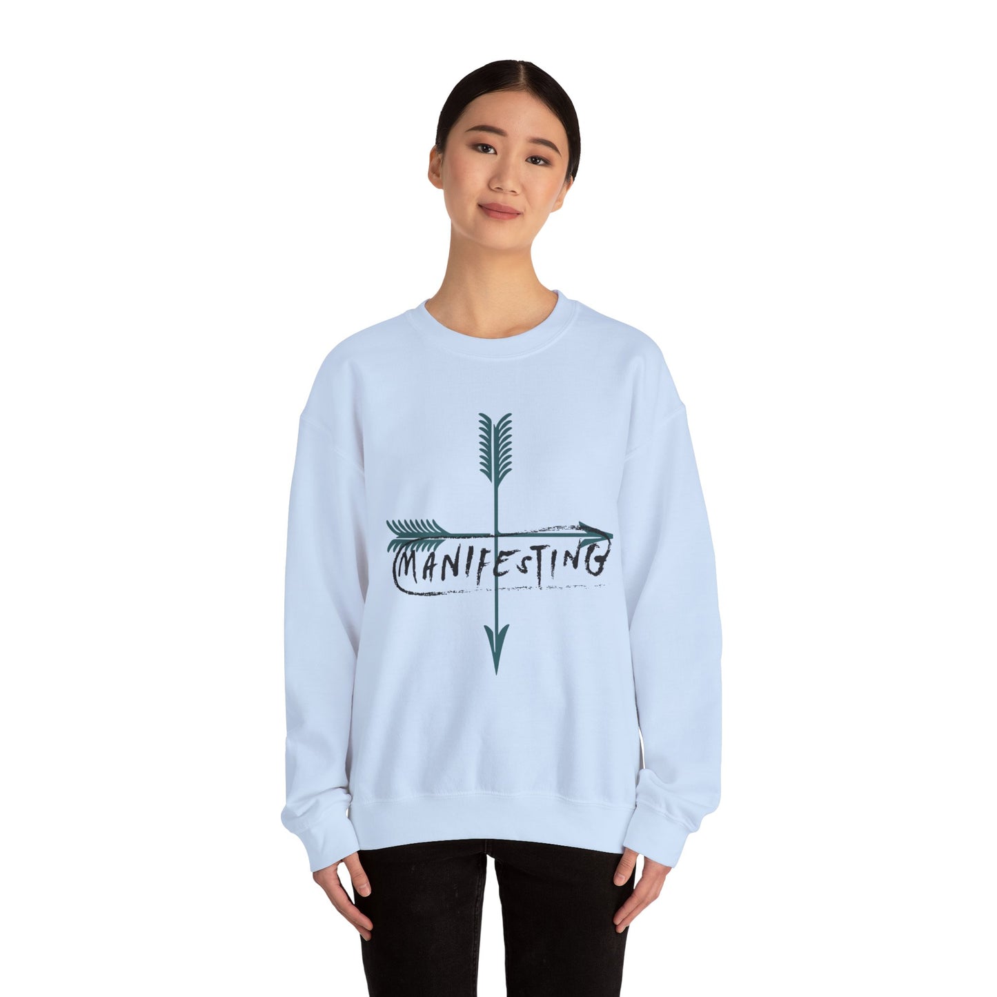 Manifesting Faith Crewneck Sweatshirt – Unisex Christian Comfort Wear | Inspirational Spiritual Gift | Cozy Faith-Based Loungewear