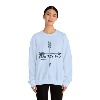 Manifesting Faith Crewneck Sweatshirt – Unisex Christian Comfort Wear | Inspirational Spiritual Gift | Cozy Faith-Based Loungewear