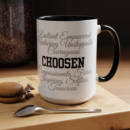 Personalization Inspirational Word Art Accent Coffee Mug — Typography Quote (11oz & 15oz)