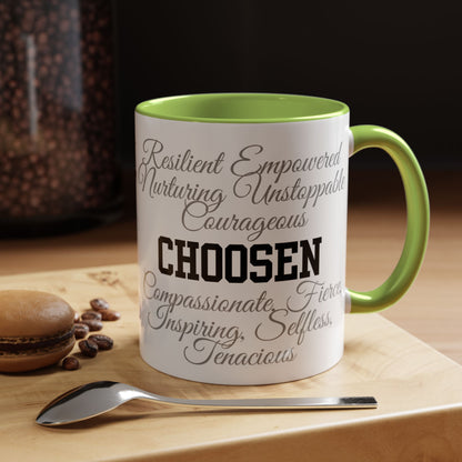 Personalization Inspirational Word Art Accent Coffee Mug — Typography Quote (11oz & 15oz)