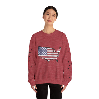 Cozy  USA Unisex Sweatshirt, Warm Crewneck with American Map, Comfortable Pullover, Soft Cotton Blend Shirt, Oversized Sweater for Men and Women