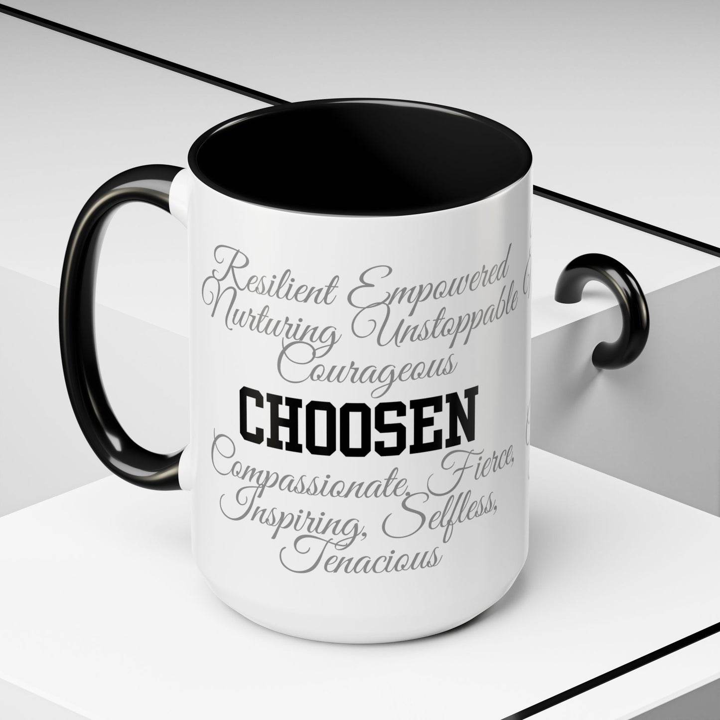 Personalization Inspirational Word Art Accent Coffee Mug — Typography Quote (11oz & 15oz)