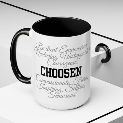 Personalization Inspirational Word Art Accent Coffee Mug — Typography Quote (11oz & 15oz)
