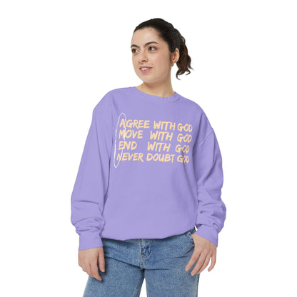 Positive Garment-Dyed Sweatshirt - Inspirational Motivational Jumper Cozy Crewneck
