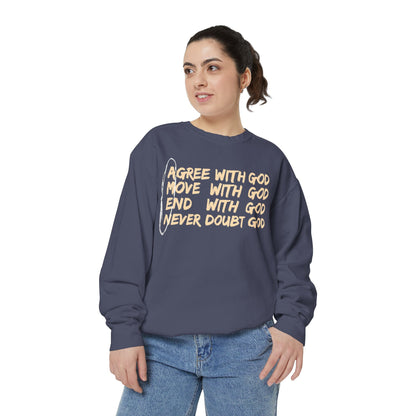 Positive Garment-Dyed Sweatshirt - Inspirational Motivational Jumper Cozy Crewneck