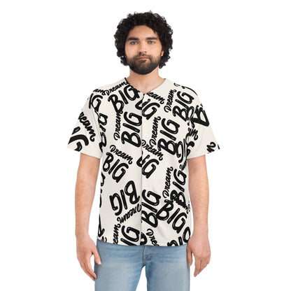 Dream Big Men's Baseball Jersey, Casual Streetwear, Gift for Dad, Summer Outing, Sports Theme, Trendy Fashion