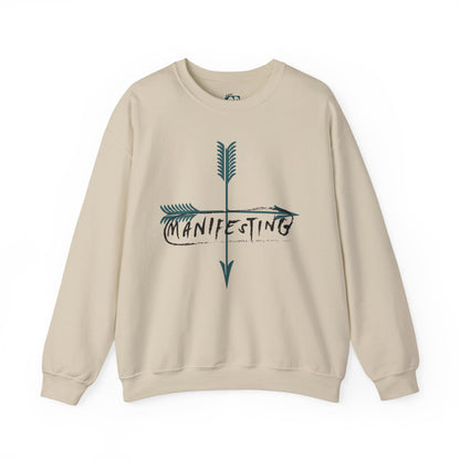 Manifesting Faith Crewneck Sweatshirt – Unisex Christian Comfort Wear | Inspirational Spiritual Gift | Cozy Faith-Based Loungewear