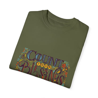 Count Your Blessings T-Shirt, Inspirational Tee, Unisex Shirt for Gifts, Faith-based apparel, Casual Wear, Everyday Style