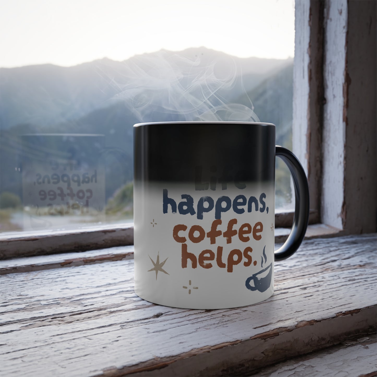 Color Morphing Mug, 11oz - Heat Sensitive Ceramic Cup, Coffee Mug, Tea Cup, Magic Mug, Office Gift
