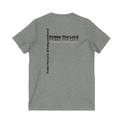 V-Neck Tee – Faith-Based Unisex Christian Shirt Gift for Worship & Everyday Wear