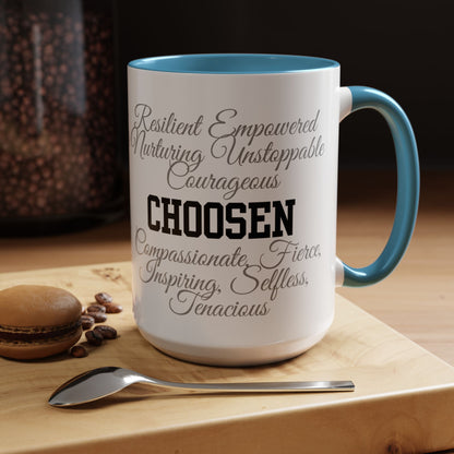 Personalization Inspirational Word Art Accent Coffee Mug — Typography Quote (11oz & 15oz)