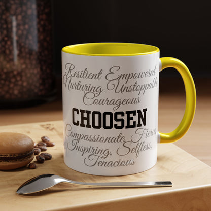 Personalization Inspirational Word Art Accent Coffee Mug — Typography Quote (11oz & 15oz)
