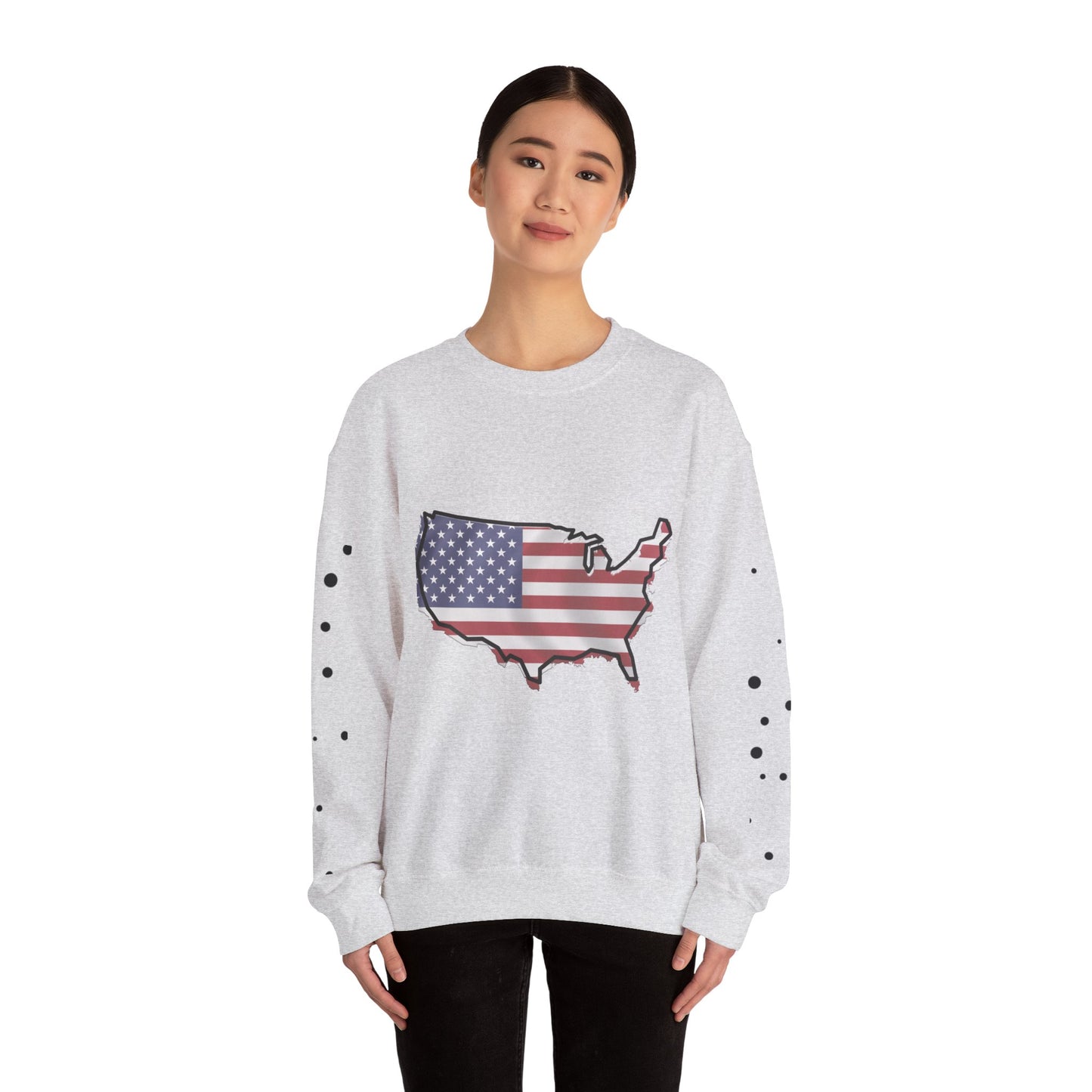 Cozy  USA Unisex Sweatshirt, Warm Crewneck with American Map, Comfortable Pullover, Soft Cotton Blend Shirt, Oversized Sweater for Men and Women