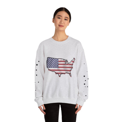 Cozy  USA Unisex Sweatshirt, Warm Crewneck with American Map, Comfortable Pullover, Soft Cotton Blend Shirt, Oversized Sweater for Men and Women