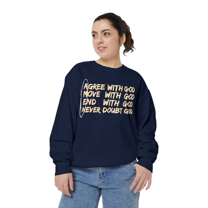 Positive Garment-Dyed Sweatshirt - Inspirational Motivational Jumper Cozy Crewneck