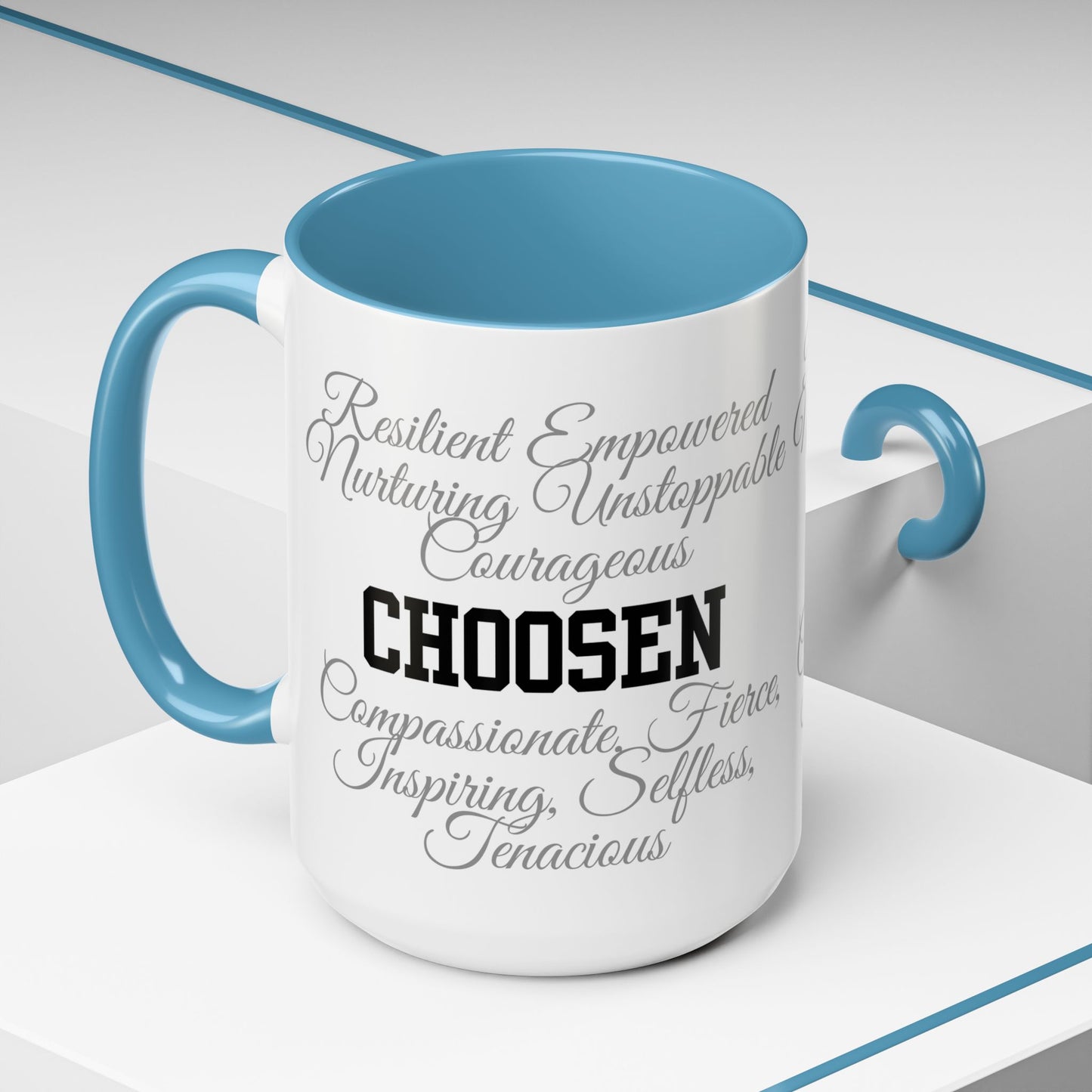 Personalization Inspirational Word Art Accent Coffee Mug — Typography Quote (11oz & 15oz)