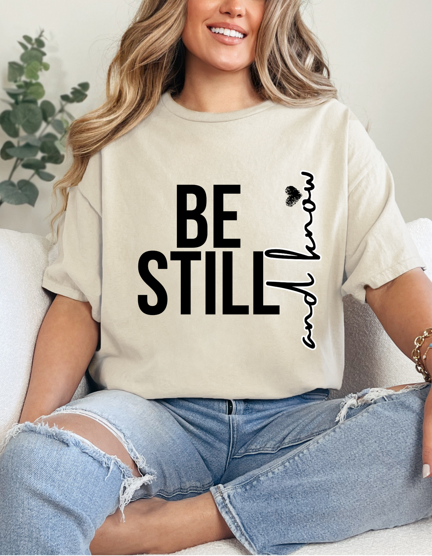 Inspirational Unisex Heavy Cotton Tee - "Be Still and Know" - Perfect for Mindfulness and Everyday Comfort