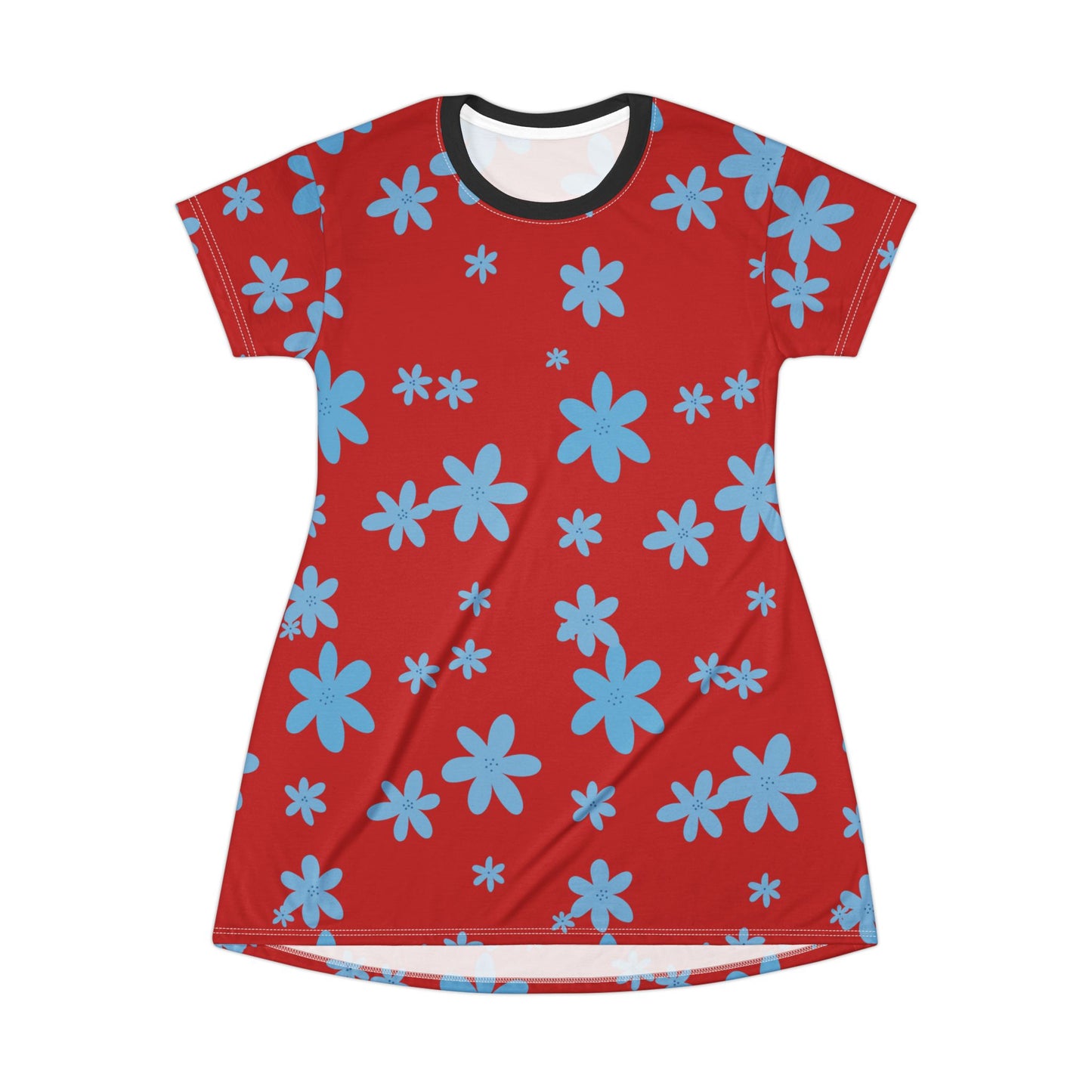 All-Over Print T-Shirt Dress for Women – Lightweight Casual Dress | Custom Cut & Sewn | Tagless, Comfy, Stylish Everyday Fit