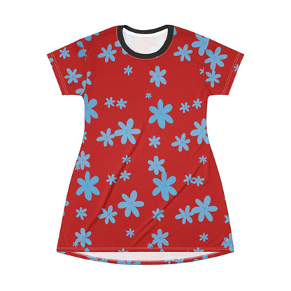 All-Over Print T-Shirt Dress for Women – Lightweight Casual Dress | Custom Cut & Sewn | Tagless, Comfy, Stylish Everyday Fit