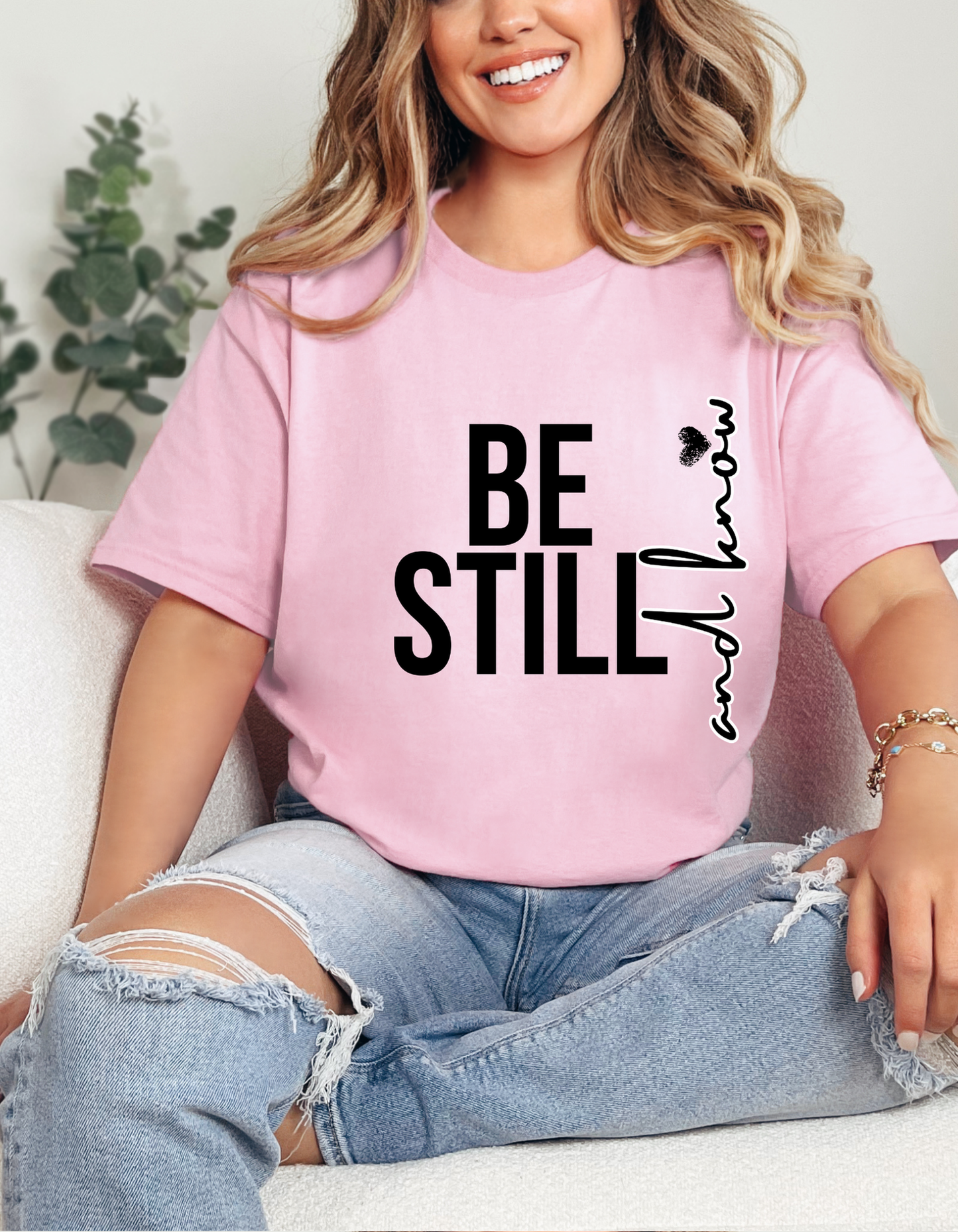 Inspirational Unisex Heavy Cotton Tee - "Be Still and Know" - Perfect for Mindfulness and Everyday Comfort