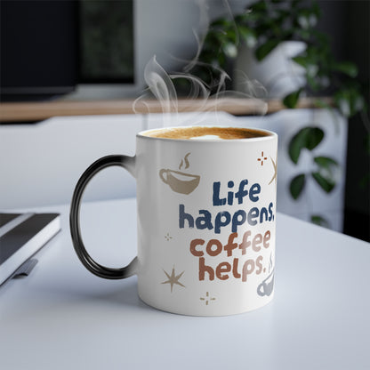 Color Morphing Mug, 11oz - Heat Sensitive Ceramic Cup, Coffee Mug, Tea Cup, Magic Mug, Office Gift