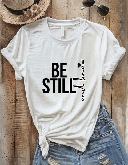Inspirational Unisex Heavy Cotton Tee - "Be Still and Know" - Perfect for Mindfulness and Everyday Comfort