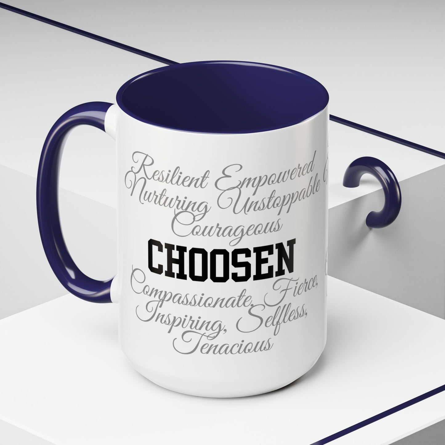 Personalization Inspirational Word Art Accent Coffee Mug — Typography Quote (11oz & 15oz)
