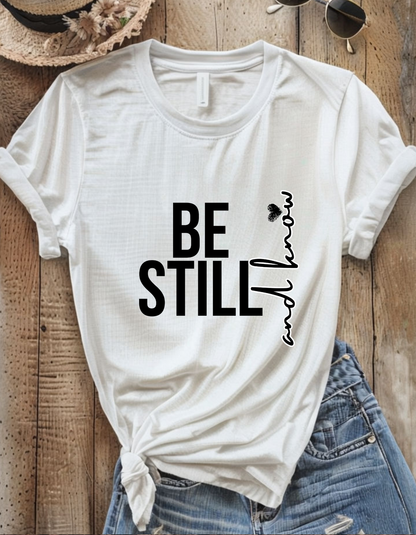 Inspirational Unisex Heavy Cotton Tee - "Be Still and Know" - Perfect for Mindfulness and Everyday Comfort
