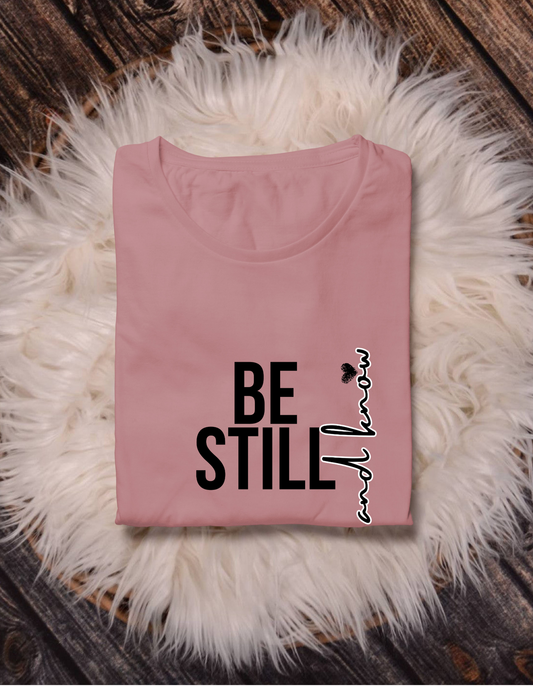 Inspirational Unisex Heavy Cotton Tee - "Be Still and Know" - Perfect for Mindfulness and Everyday Comfort