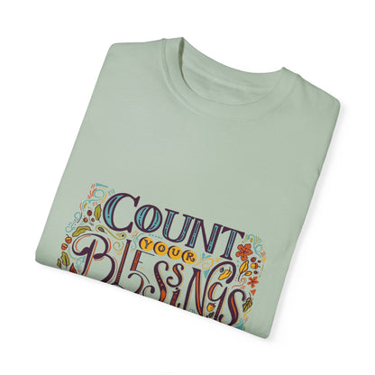 Count Your Blessings T-Shirt, Inspirational Tee, Unisex Shirt for Gifts, Faith-based apparel, Casual Wear, Everyday Style