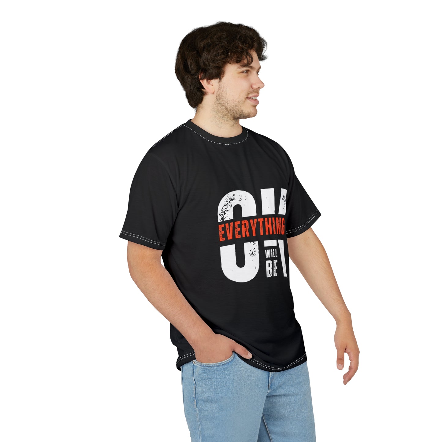 Motivational Tee - Positive Vibes, Relaxed Fit