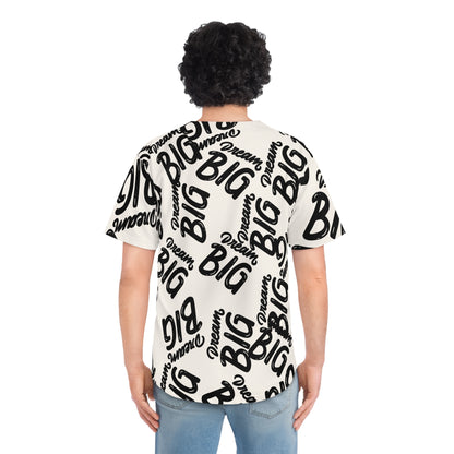 Dream Big Men's Baseball Jersey, Casual Streetwear, Gift for Dad, Summer Outing, Sports Theme, Trendy Fashion
