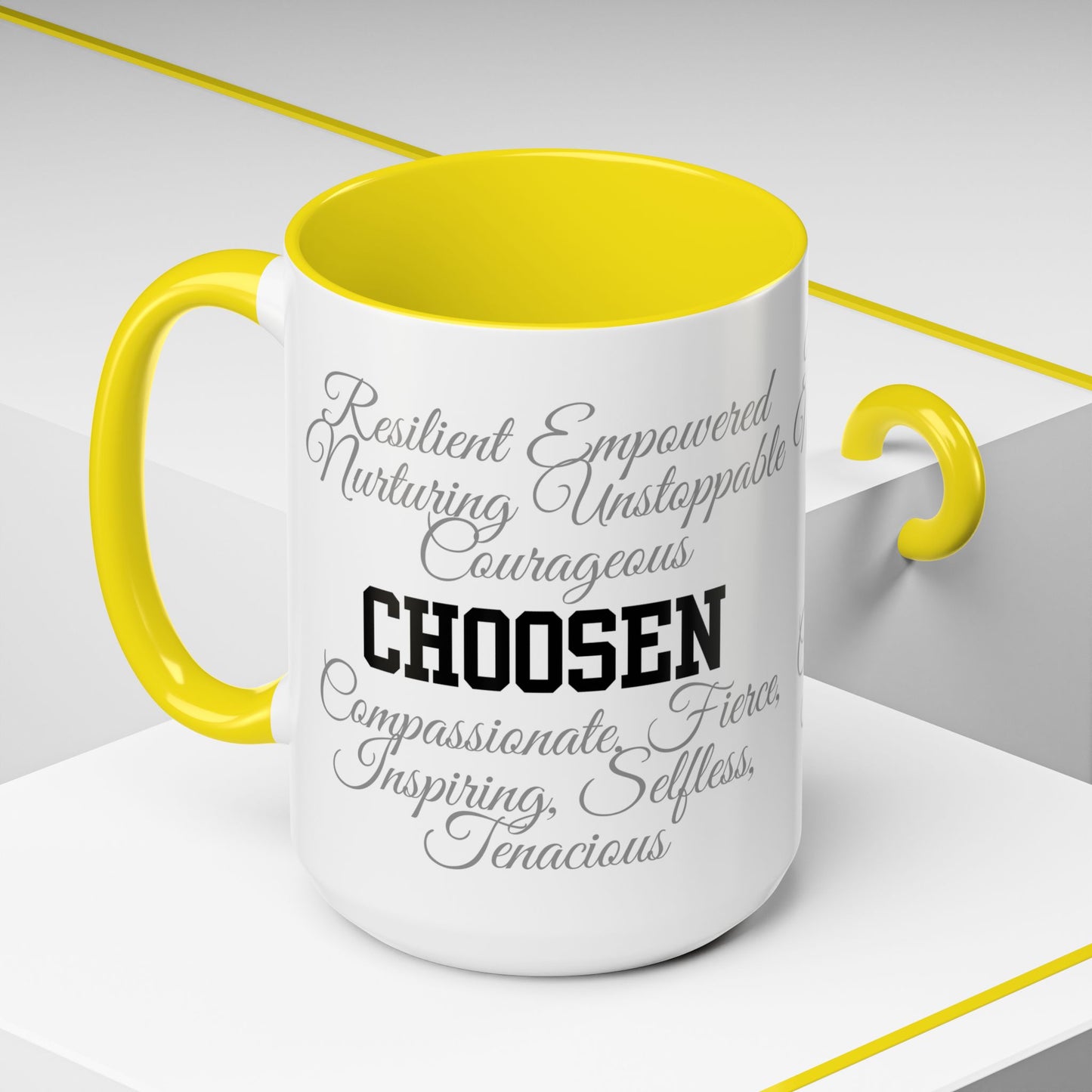 Personalization Inspirational Word Art Accent Coffee Mug — Typography Quote (11oz & 15oz)