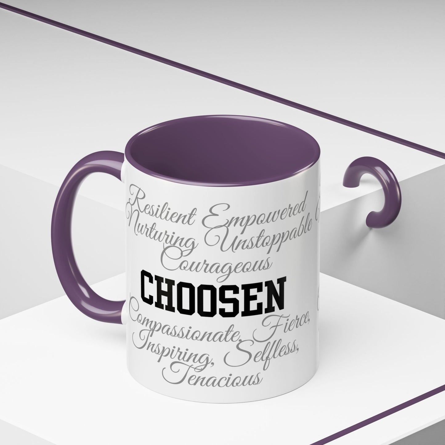 Personalization Inspirational Word Art Accent Coffee Mug — Typography Quote (11oz & 15oz)