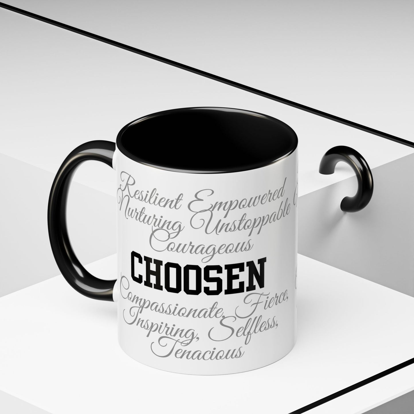Personalization Inspirational Word Art Accent Coffee Mug — Typography Quote (11oz & 15oz)