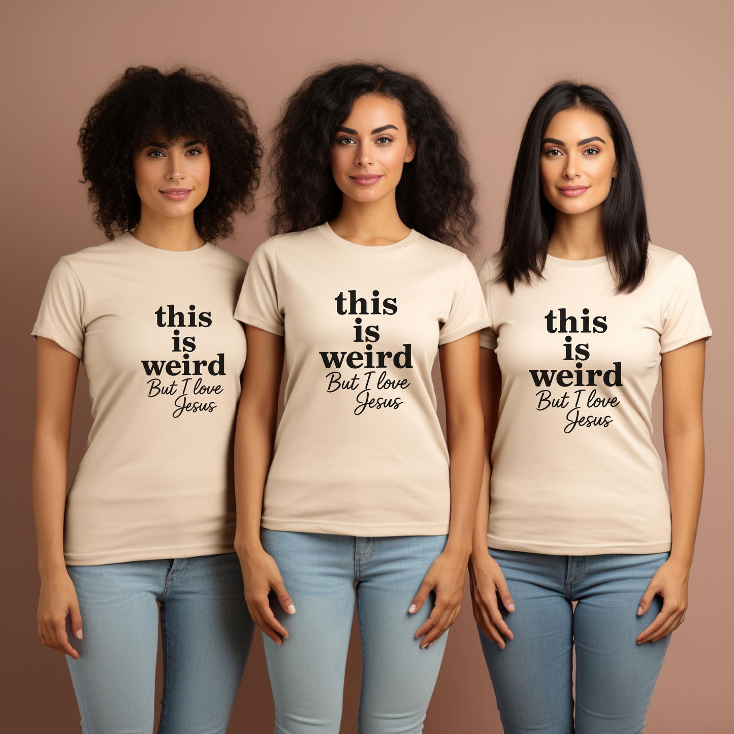 Christian Tee: Weird But I Love Jesus, Casual Christian Apparel