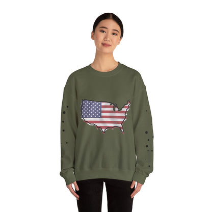 Cozy  USA Unisex Sweatshirt, Warm Crewneck with American Map, Comfortable Pullover, Soft Cotton Blend Shirt, Oversized Sweater for Men and Women