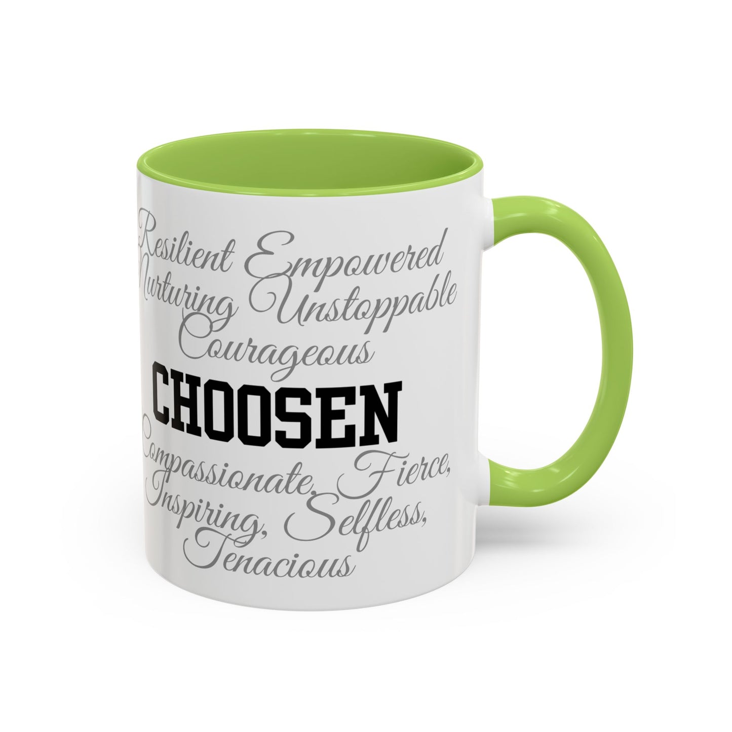 Personalization Inspirational Word Art Accent Coffee Mug — Typography Quote (11oz & 15oz)