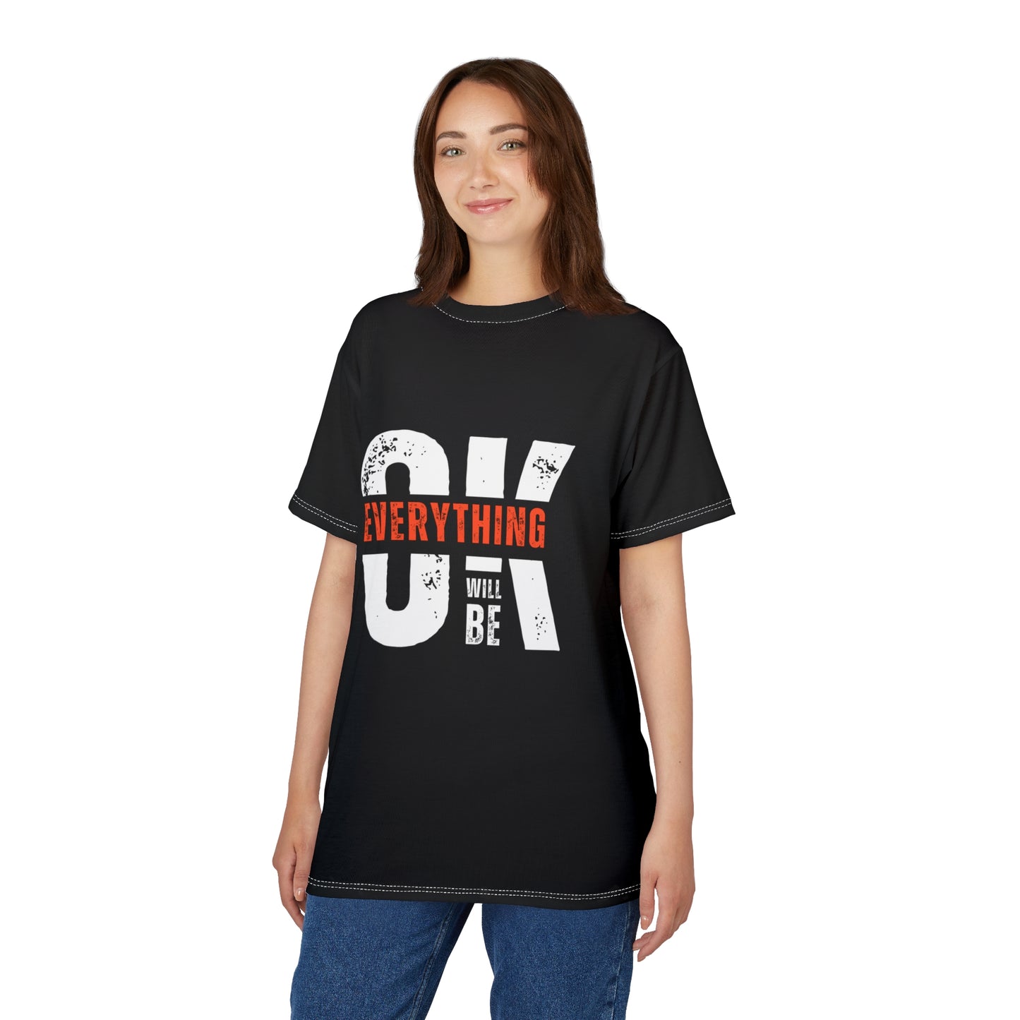 Motivational Tee - Positive Vibes, Relaxed Fit